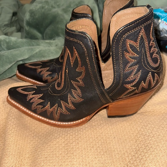 Ariat Black and Brown Embroidered Ankle Boots - Picture 2 of 3